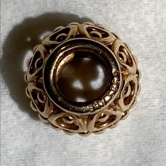 Pandora 14k Yellow Gold Openwork Gilded Cage Bead - Picture 7 of 8